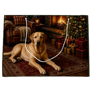 Yellow Labrador Retriever Holiday Large Gift Bag