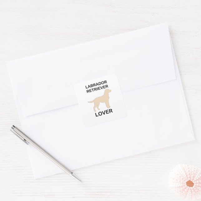 yellow labrador retriever lover square sticker (Envelope)