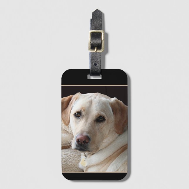 Yellow Labrador Retriever Luggage Tag (Front Vertical)