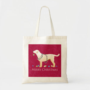Yellow Labrador Retriever Merry Christmas Design Tote Bag