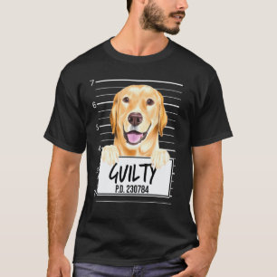 Yellow Labrador Retriever Mugshot Guilty Dog T-Shirt