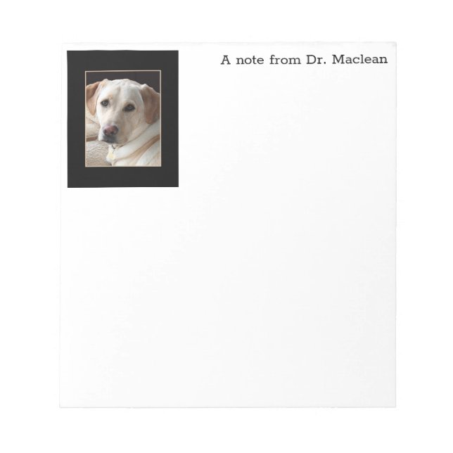 Yellow Labrador Retriever Notepad (Front)
