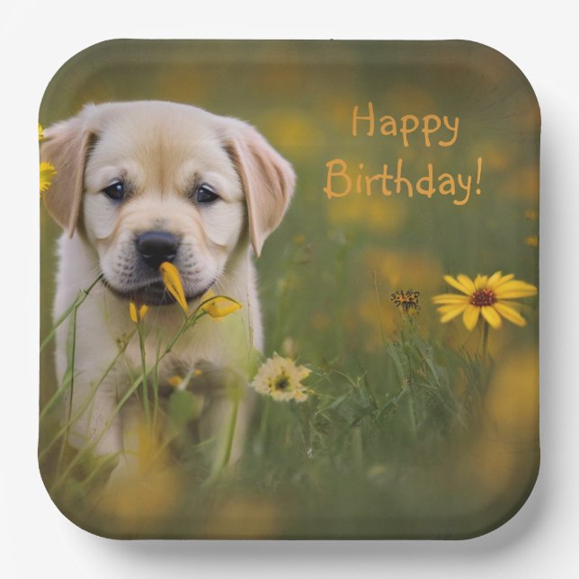 Yellow Labrador Retriever  Paper Plate (Front)