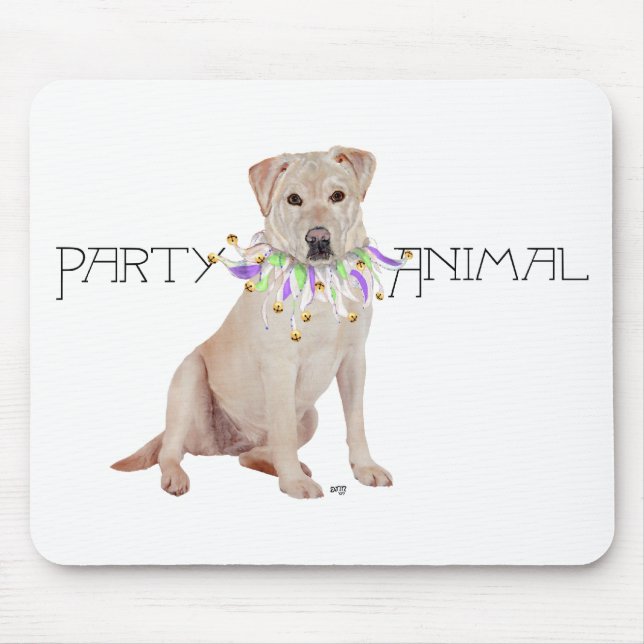 Yellow Labrador Retriever Party Mouse Mat (Front)