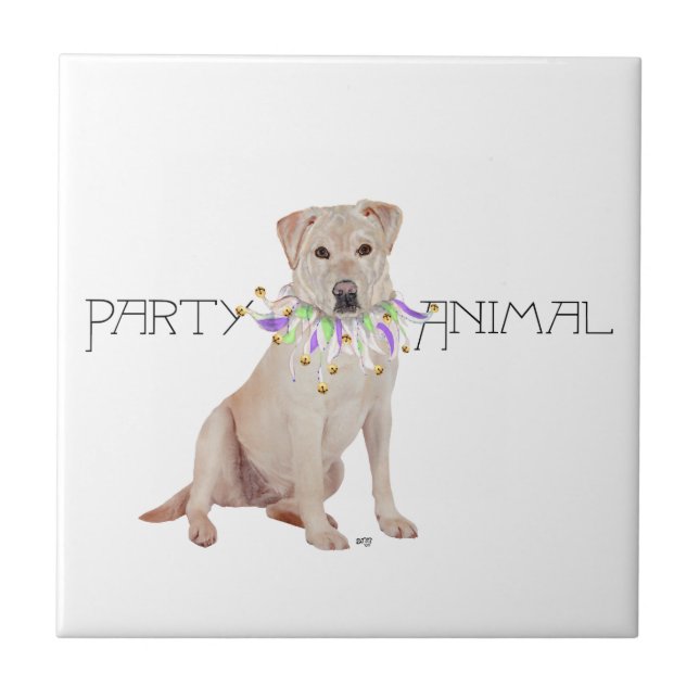 Yellow Labrador Retriever Party Tile (Front)