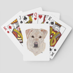 Yellow Labrador Retriever Playing Cards