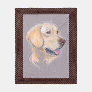 Yellow Labrador Retriever Portrait Fleece Blanket