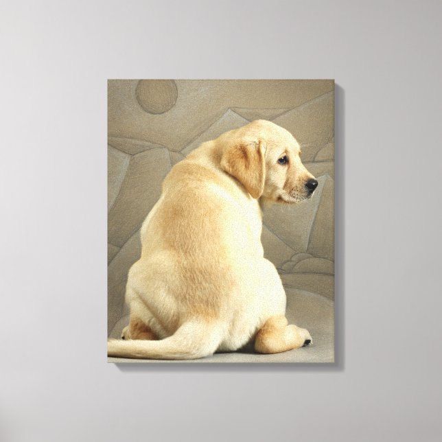 Yellow Labrador Retriever Puppy Canvas Print (Front)