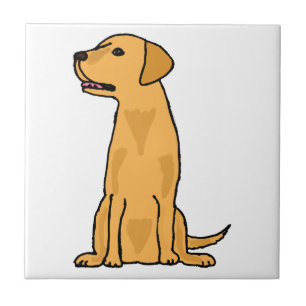 Yellow Labrador Retriever Puppy Dog Art Tile