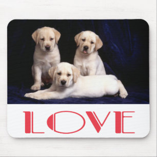 Yellow Labrador Retriever Puppy Dog Love Mouse Pad