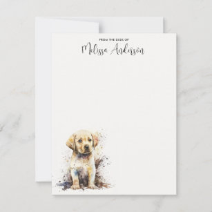 Yellow Labrador Retriever Puppy Dog Watercolor  Card