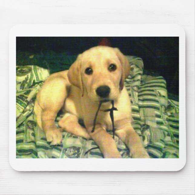 yellow labrador retriever puppy mouse mat (Front)