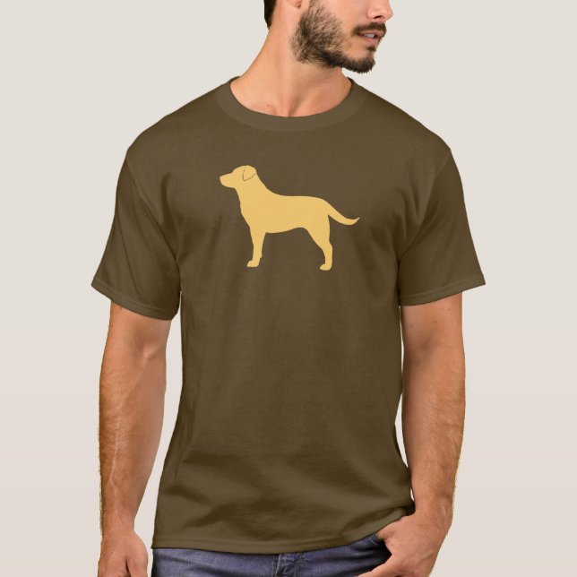 Yellow Labrador Retriever Silhouette Lab Lover's T-Shirt (Front)