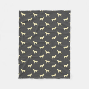 Yellow Labrador Retriever Silhouettes Pattern Fleece Blanket