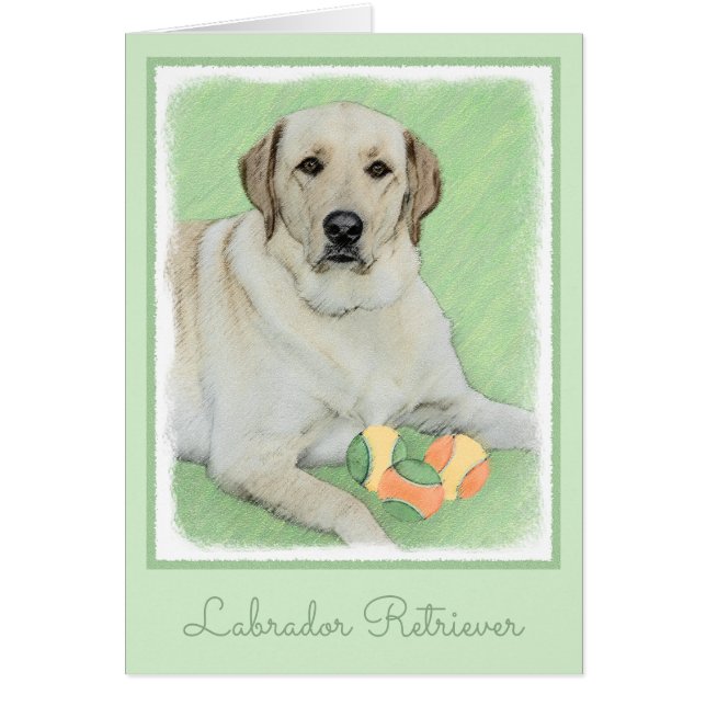 Yellow Labrador Retriever & Tennis Balls Painting (Front)