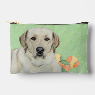 Yellow Labrador Retriever & Tennis Balls Painting Accessory Pouch