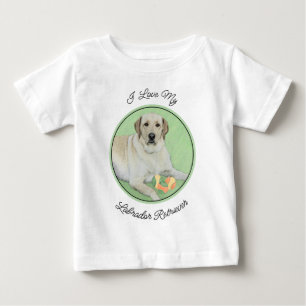 Yellow Labrador Retriever & Tennis Balls Painting Baby T-Shirt