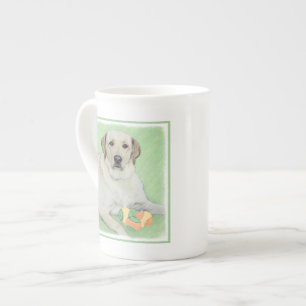 Yellow Labrador Retriever & Tennis Balls Painting Bone China Mug