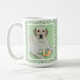 Yellow Labrador Retriever & Tennis Balls Painting Coffee Mug