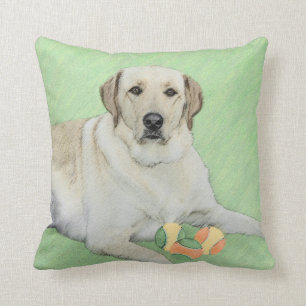 Yellow Labrador Retriever & Tennis Balls Painting Cushion