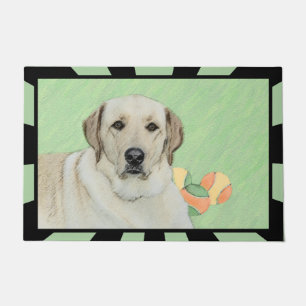 Yellow Labrador Retriever & Tennis Balls Painting Doormat