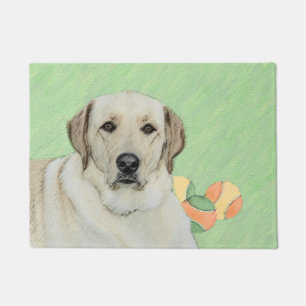 Yellow Labrador Retriever & Tennis Balls Painting Doormat