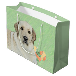 Yellow Labrador Retriever & Tennis Balls Painting Large Gift Bag