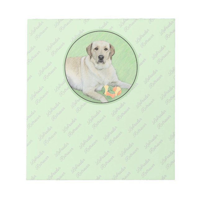 Yellow Labrador Retriever & Tennis Balls Painting Notepad (Front)