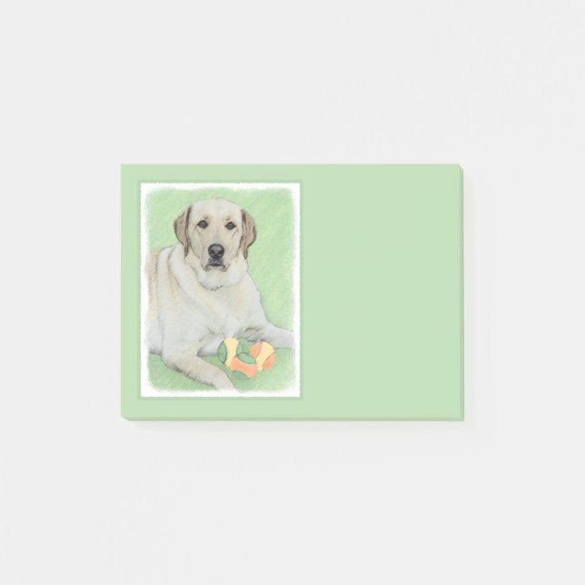 Yellow Labrador Retriever & Tennis Balls Painting Post-it Notes (Front)