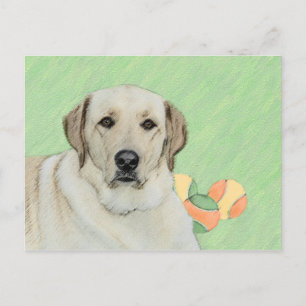 Yellow Labrador Retriever & Tennis Balls Painting Postcard