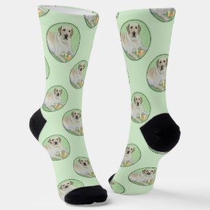 Yellow Labrador Retriever & Tennis Balls Painting Socks