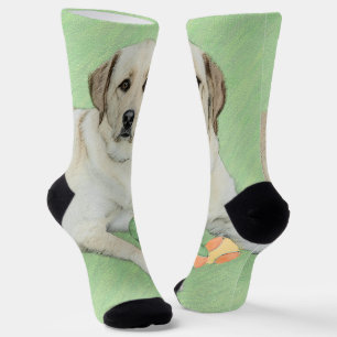 Yellow Labrador Retriever & Tennis Balls Painting Socks