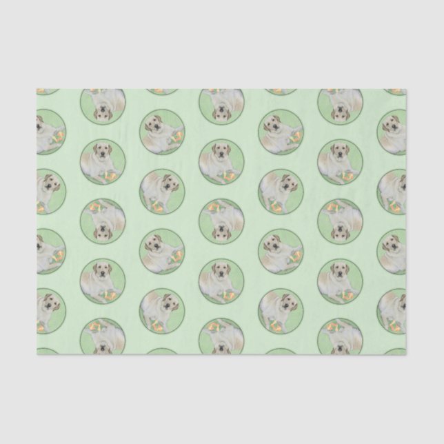 Yellow Labrador Retriever & Tennis Balls Painting Tissue Paper (Front)