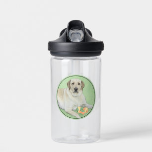 Yellow Labrador Retriever & Tennis Balls Painting Water Bottle