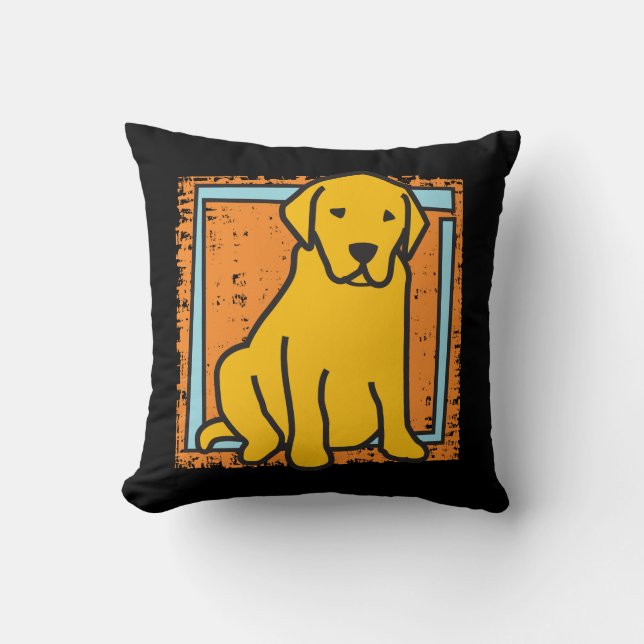 Yellow Labrador Retriever Throw Pillow (Front)