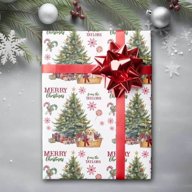 Yellow Labrador Retriever Under the Tree Wrapping Paper (Creator Uploaded)