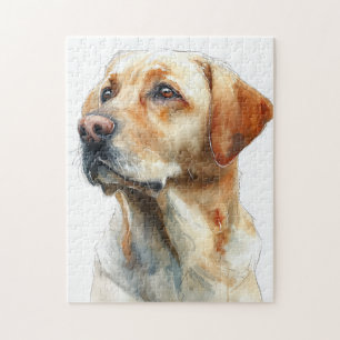 Yellow labrador retriever watercolor jigsaw puzzle