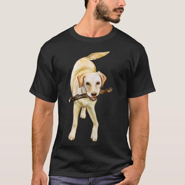 Yellow Labrador Retriever Watercolor T-Shirt (Front)