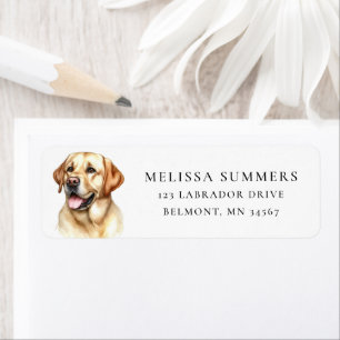 Yellow Labrador Return Address Label