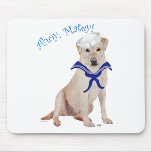 Yellow Labrador Sailor Mouse Mat
