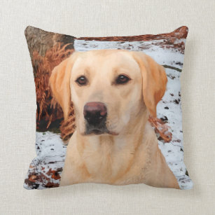 Yellow Labrador - Snow Dog - Yellow Lab Cushion