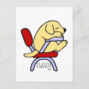 Yellow Labrador Student 2 Cartoon Postcard