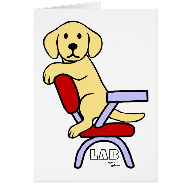 Yellow Labrador Student 3 Cartoon (Front)