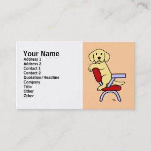 Yellow Labrador Student 3 Cartoon Business Card