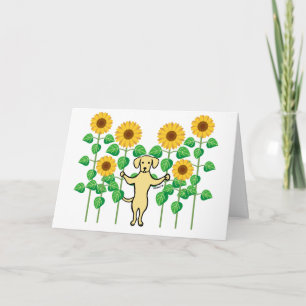 Yellow Labrador Sunflowers Thank You Card
