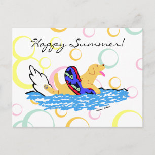 Yellow Labrador Swimming Postcard