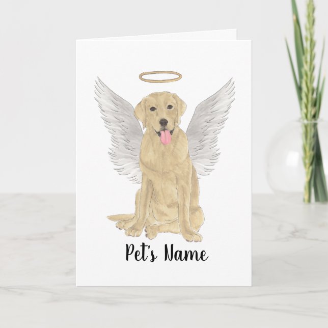 Yellow Labrador Sympathy Memorial Card (Front)
