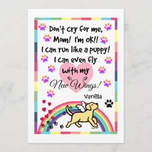 Yellow Labrador Trotting Memorial Card