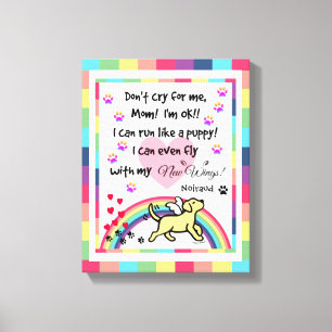 Yellow Labrador Trotting Rainbow Bridge art Canvas Print