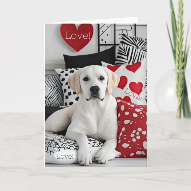 Yellow Labrador Valentine Card (Front)
